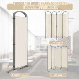 Costway 4 Panel White Freestanding Folding Room Divider - Size: 89 x 27 x 10cm - Wilko - thumbnail 7