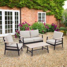 Amaya 4 Seater Grey Outdoor Sofa Set - Wilko