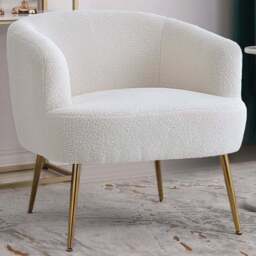 Living and Home White Teddy Fabric Armchair - Size: Single - Wilko