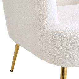 Living and Home White Teddy Fabric Armchair - Size: Single - Wilko - thumbnail 7