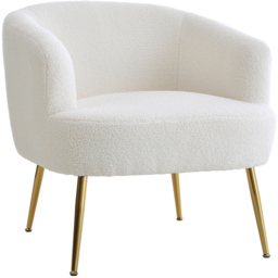 Living and Home White Teddy Fabric Armchair - Size: Single - Wilko - thumbnail 3