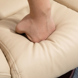 HOMCOM Beige PU Leather Manual Recliner Armchair with Footrest - Size: Single - Yellow - Wilko - thumbnail 4