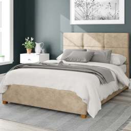 Aspire Caine Double Beige Kimiyo Linen Ottoman Bed - Cream - Aspire Beds - Wilko