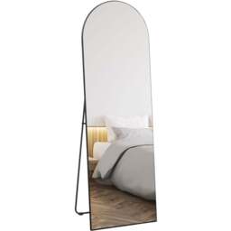 Portland Black Full Length Floor Mirror 50 x 150cm - Size: 150 x 50cm - Wilko