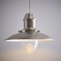 Kliving Chester Satin Nickel Pendant Light - Size: 26 x 30 x 30cm - Silver - Wilko - thumbnail 4