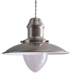 Kliving Chester Satin Nickel Pendant Light - Size: 26 x 30 x 30cm - Silver - Wilko