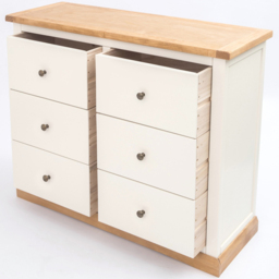 Cabinet Bits Trevi 6 Drawer White Brass Knob Chest of Drawers - Wilko - thumbnail 5