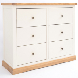 Cabinet Bits Trevi 6 Drawer White Brass Knob Chest of Drawers - Wilko - thumbnail 3
