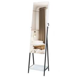 Costway White LED Full Length Mirror Jewellery Armoire - Size: 134 x 47cm - Wilko