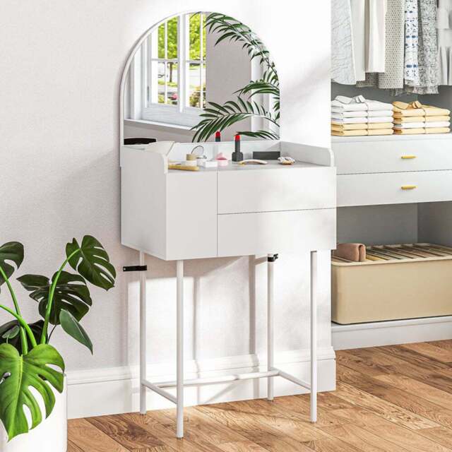 Portland 3 Drawer White Makeup Dressing Table with Mirror - Size: 131 x 42.5 x 60cm - Wilko - image 1