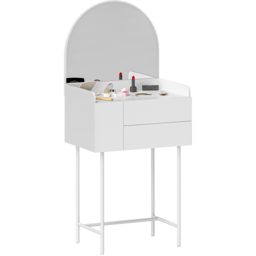 Portland 3 Drawer White Makeup Dressing Table with Mirror - Size: 131 x 42.5 x 60cm - Wilko - thumbnail 3