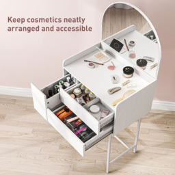 Portland 3 Drawer White Makeup Dressing Table with Mirror - Size: 131 x 42.5 x 60cm - Wilko - thumbnail 5