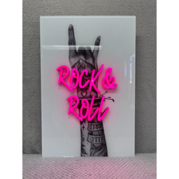 Splashbax Rock And Roll Unframed LED Neon Wall Art - Size: 90 x 60 x 7cm - Multi - Wilko - thumbnail 3