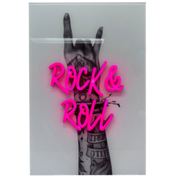 Splashbax Rock And Roll Unframed LED Neon Wall Art - Size: 90 x 60 x 7cm - Multi - Wilko