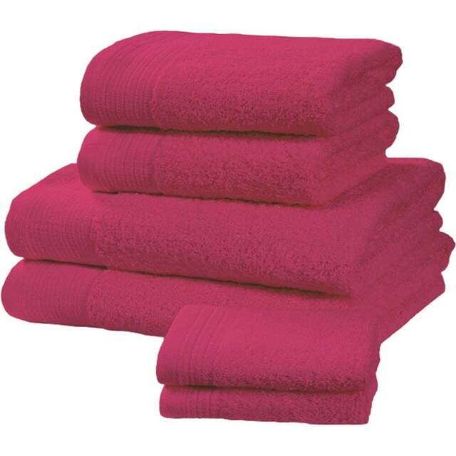 Rapport Home Chatsworth Super Soft 600gsm Combed Cotton Pink Hand Towel - Size: 3 x 80 x 50cm - Wilko - image 1