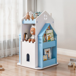 Living and Home 3 Tier Blue Rotating Kids Castle Bookshelf - Size: 3 Shelf - Wilko - thumbnail 4