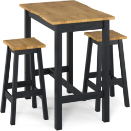 Core Products Corona 2 Seater High Breakfast Table Set Black - Wilko - thumbnail 3