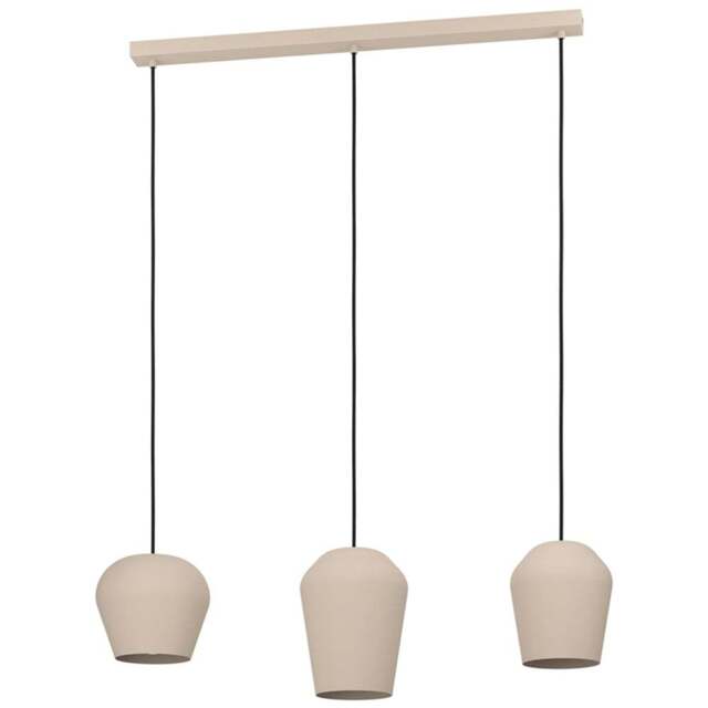 EGLO Cambaito Steel Monochromatic Pendant Light - Size: 110 x 19.5 x 89.5cm - Cream - Wilko - image 1