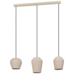 EGLO Cambaito Steel Monochromatic Pendant Light - Size: 110 x 19.5 x 89.5cm - Cream - Wilko