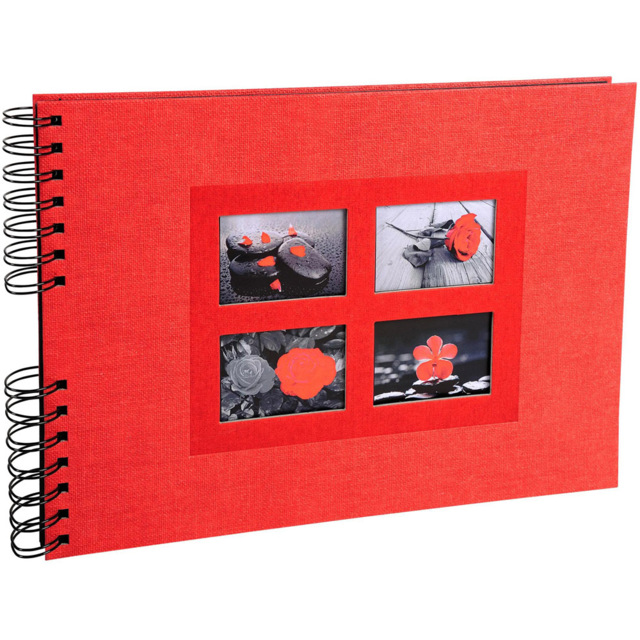 Exacompta Passion Red Spiral Photo Album 50 Sheets 100 Photos - Size: 3 x 22 x 32cm - Wilko - image 1