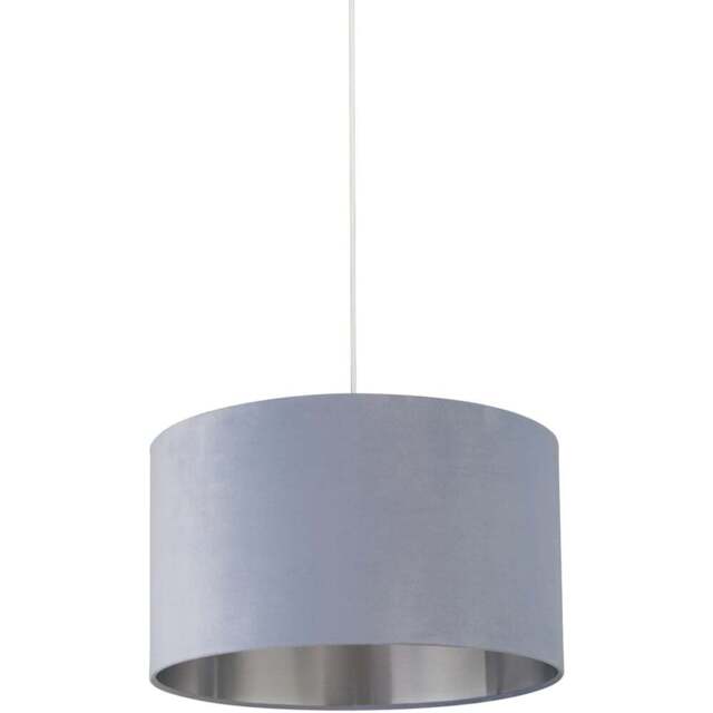 Lighting Collection Light Blue Silver Inner Velvet Drum Shade 45cm - Size: 26 x 45 x 45cm - Wilko - image 1