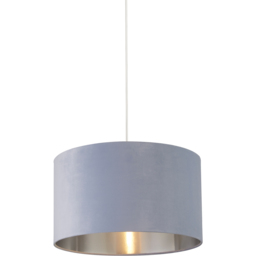 Lighting Collection Light Blue Silver Inner Velvet Drum Shade 45cm - Size: 26 x 45 x 45cm - Wilko - thumbnail 4