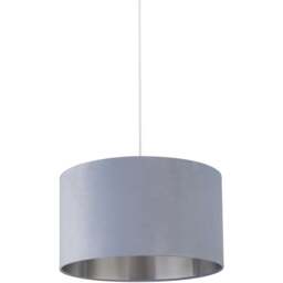 Lighting Collection Light Blue Silver Inner Velvet Drum Shade 45cm - Size: 26 x 45 x 45cm - Wilko