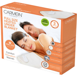 Carmen King Size White Heated Electric Under Blanket - Size: 165 x 137 x 1cm - GOLD - Wilko - thumbnail 3
