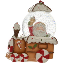 The Seasonal Gift Co. Santa and Friends Gingerbread Train with Santa Snow Globe 9cm - Size: 11.5 x 9 x 7cm - Brown - Wilko - thumbnail 3
