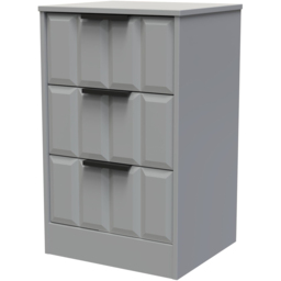 Crowndale New York 3 Drawer Dusk Grey Bedside Cabinet Ready Assembled - Wilko - thumbnail 3
