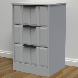 Crowndale New York 3 Drawer Dusk Grey Bedside Cabinet Ready Assembled - Wilko - thumbnail 1