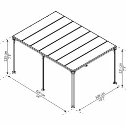 Palram Milano 4300 4.3 x 3m Grey Bronze Garden Gazebo - Size: 3 x 4m - Palram Canopia - Wilko - thumbnail 6