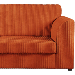 Luxor 5 Seater Orange Jumbo Cord Full Back Sofa Suite - Wilko - thumbnail 5