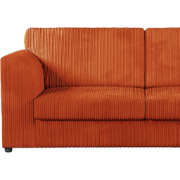 Luxor 5 Seater Orange Jumbo Cord Full Back Sofa Suite - Wilko - thumbnail 4