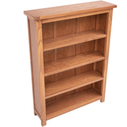 Padua 4 Shelf Lacquered Wide Bookcase - Brown - Wilko - thumbnail 5