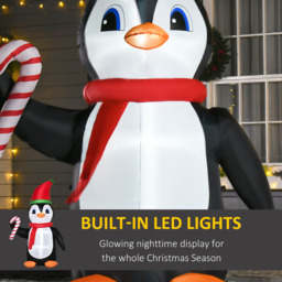 Everglow Light Up Inflatable Penguin Christmas Decoration 8.2ft - Size: 9ft - Multi - Wilko - thumbnail 5