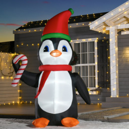 Everglow Light Up Inflatable Penguin Christmas Decoration 8.2ft - Size: 9ft - Multi - Wilko - thumbnail 1