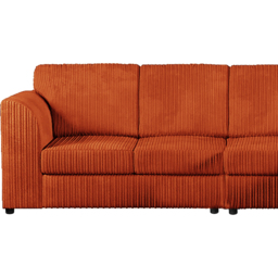 Luxor 4 Seater Orange Jumbo Cord Right Hand Facing Full Back L Shaped Corner Sofa Set - Wilko - thumbnail 4