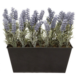 GreenBrokers Artificial Lavender Plant in Black Window Box 30cm - Size: 12 in - Purple - Wilko - thumbnail 4
