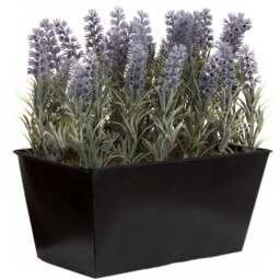 GreenBrokers Artificial Lavender Plant in Black Window Box 30cm - Size: 12 in - Purple - Wilko - thumbnail 1