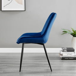 Furniturebox Arona Cesano 6 Seater Round Dining Set Navy and Black - Blue - Wilko - thumbnail 5
