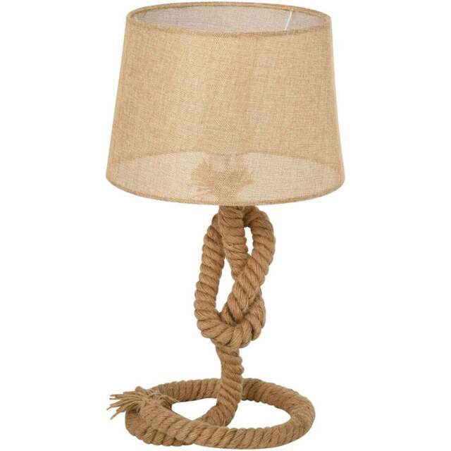 Portland Nautical Style Rope Base Beige Table Lamp - Size: 30 x 30 x 54cm - Cream - Wilko - image 1