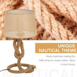Portland Nautical Style Rope Base Beige Table Lamp - Size: 30 x 30 x 54cm - Cream - Wilko - thumbnail 5