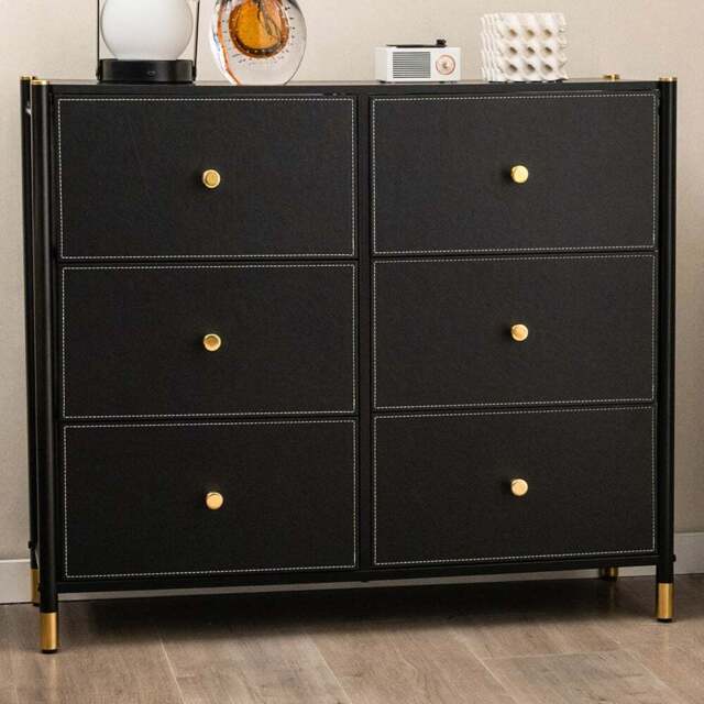 Costway 6 Drawer Chest of Drawers - Black - Wilko - image 1