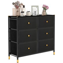Costway 6 Drawer Chest of Drawers - Black - Wilko - thumbnail 4