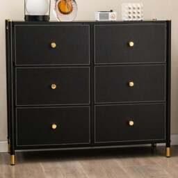 Costway 6 Drawer Chest of Drawers - Black - Wilko - thumbnail 1
