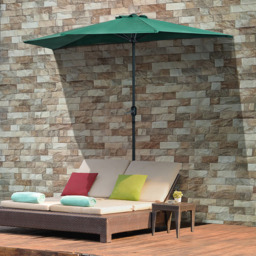 Outsunny Green Half Parasol 2.7m - Size: 3m - Wilko - thumbnail 3