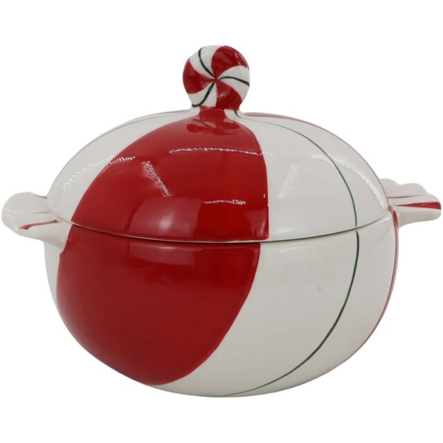 Candy Cane Dish White and Red - Wilko - image 1