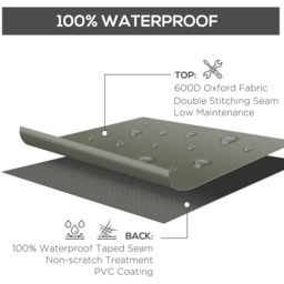 Outsunny Grey 600D Oxford Square Rattan Furniture Cover 230 x 230 x 70cm - Size: 40 x 32 x 6cm - Wilko - thumbnail 5