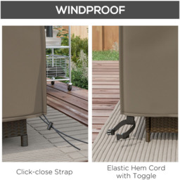 Outsunny Grey 600D Oxford Square Rattan Furniture Cover 230 x 230 x 70cm - Size: 40 x 32 x 6cm - Wilko - thumbnail 6